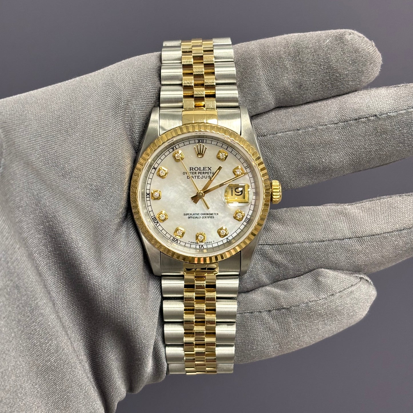 Rolex Datejust 36mm MOP Dial Watch Ref# 16233