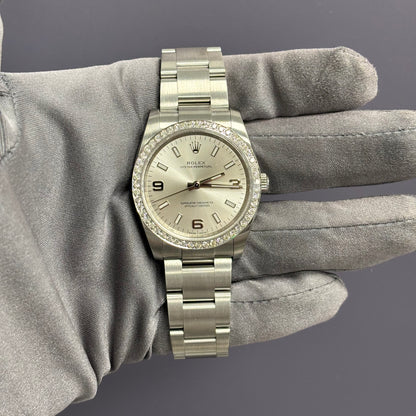 Rolex Oyster Perpetual 34mm Silver Dial Watch Ref# 114200 - Happy Jewelers Fine Jewelry Lifetime Warranty