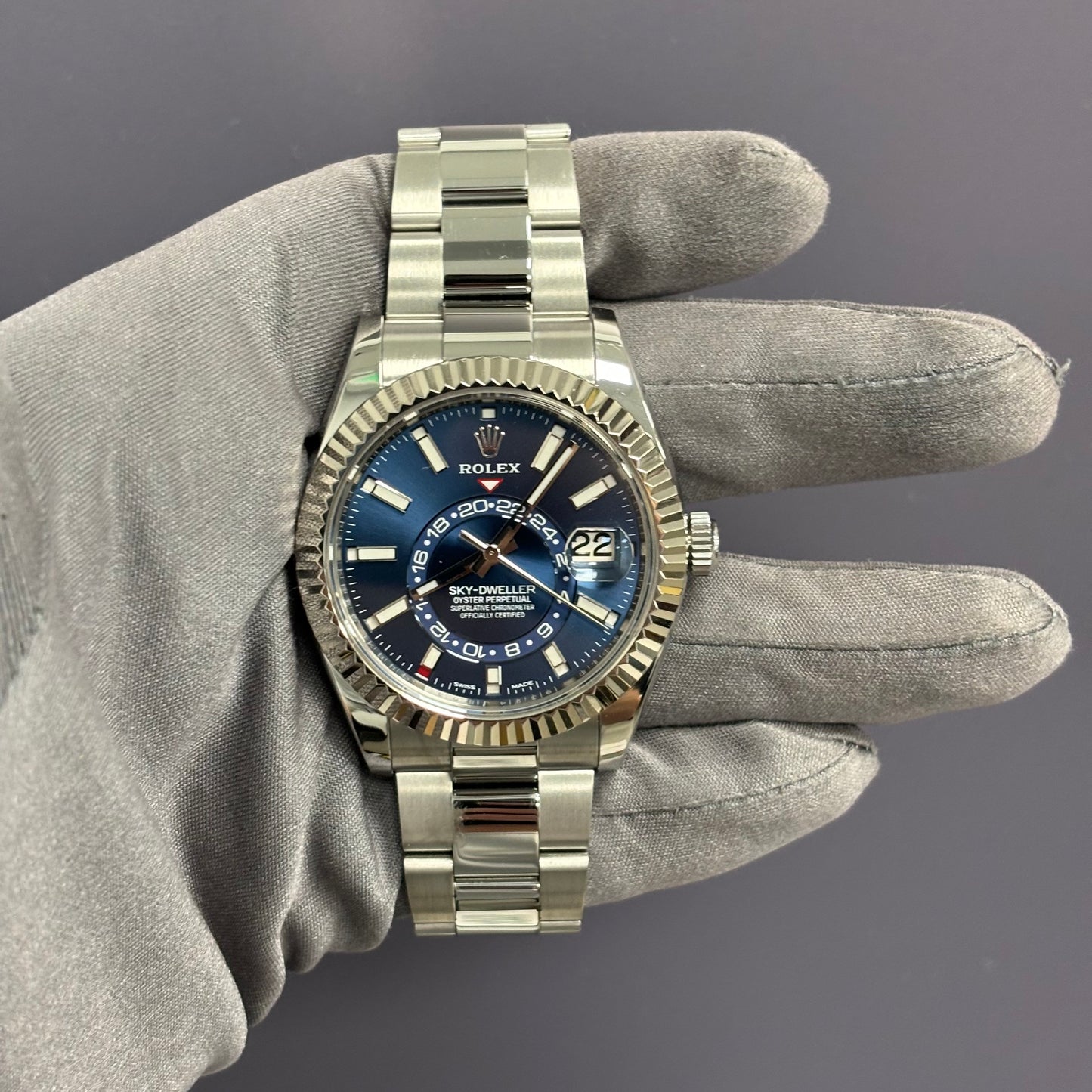 Rolex Sky-Dweller 42mm Blue Dial Watch Ref# 326934