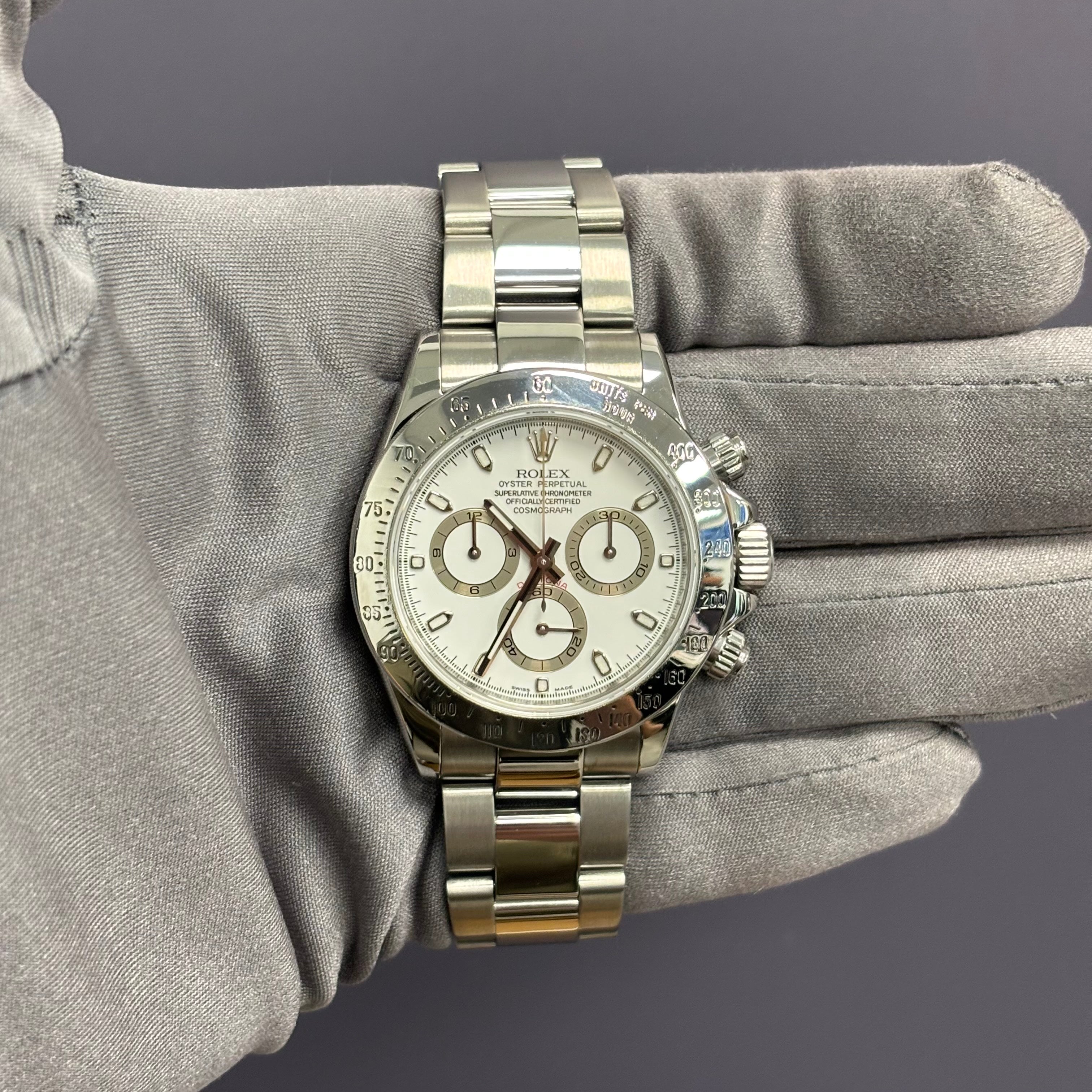 Rolex Daytona 40mm White Dial Watch Ref# 116520 - Happy Jewelers Fine Jewelry Lifetime Warranty