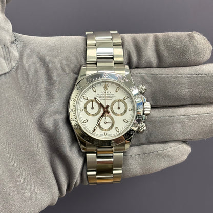 Rolex Daytona 40mm White Dial Watch Ref# 116520 - Happy Jewelers Fine Jewelry Lifetime Warranty