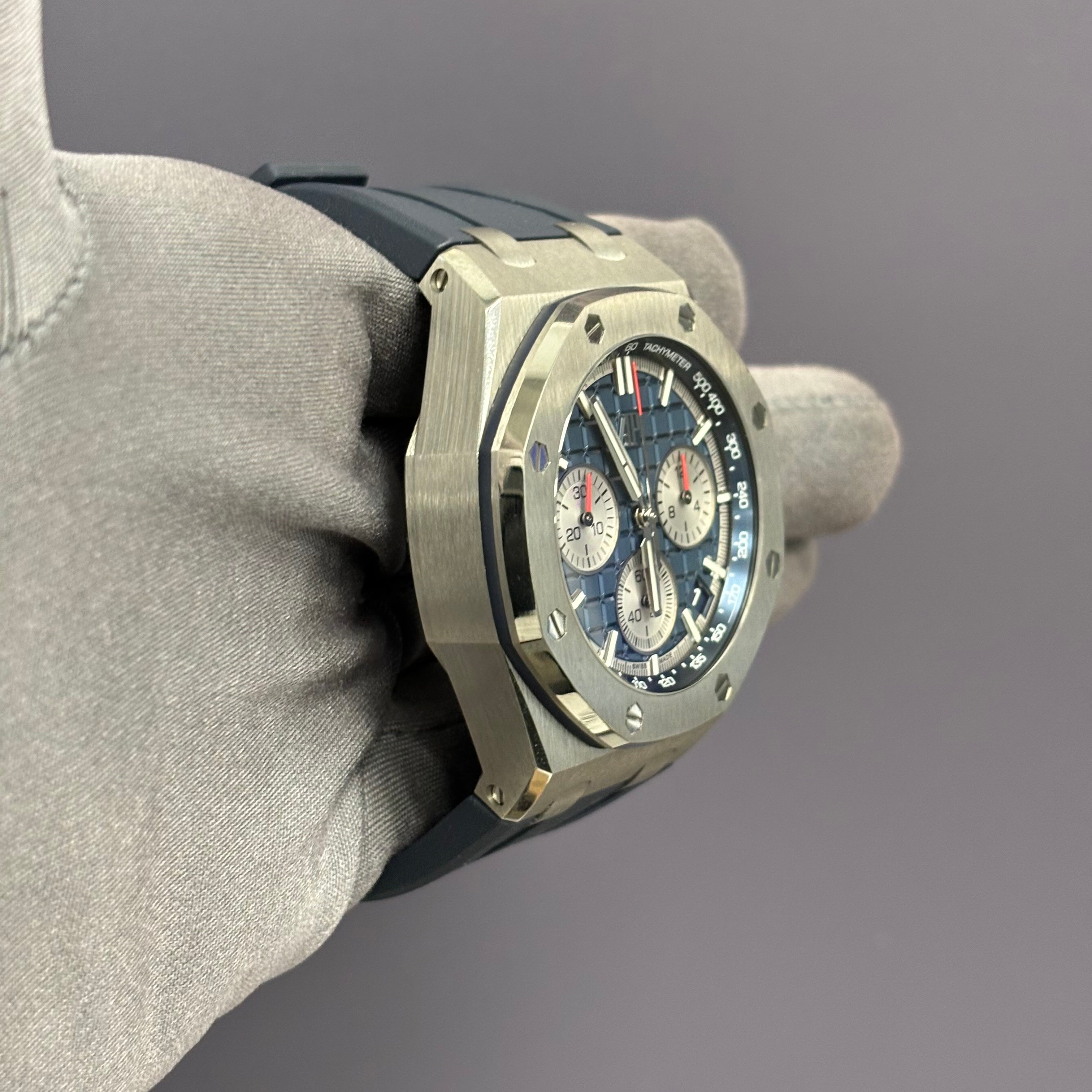 Audemars Piguet Royal Oak 43mm Black Dial Watch Ref# 26420TI.OO.A027CA.01 - Happy Jewelers Fine Jewelry Lifetime Warranty