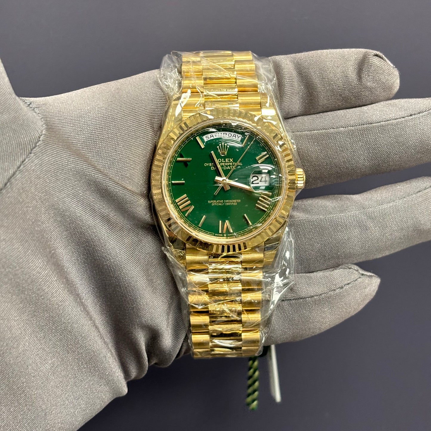 Rolex Day-Date 40mm Green Dial Watch Ref# 228238