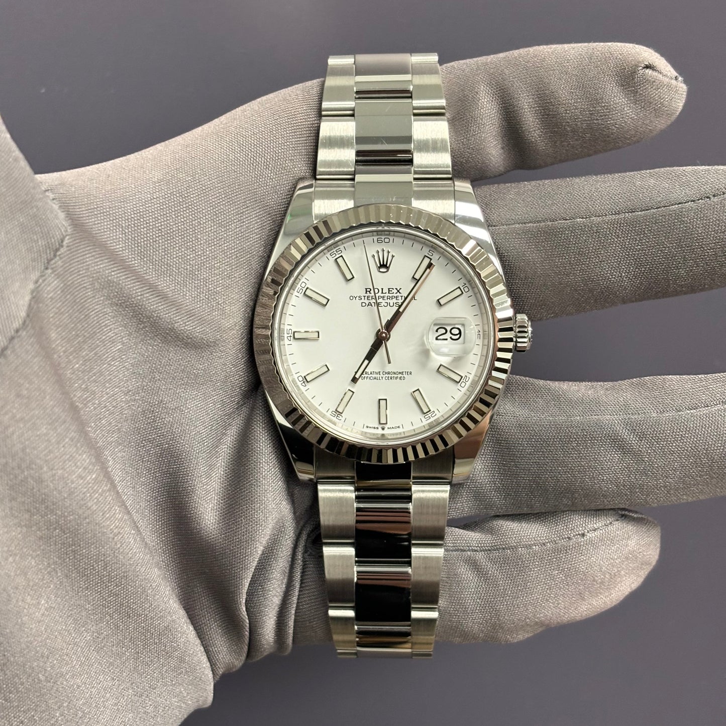 Rolex Datejust 41mm White Dial Watch Ref# 126334