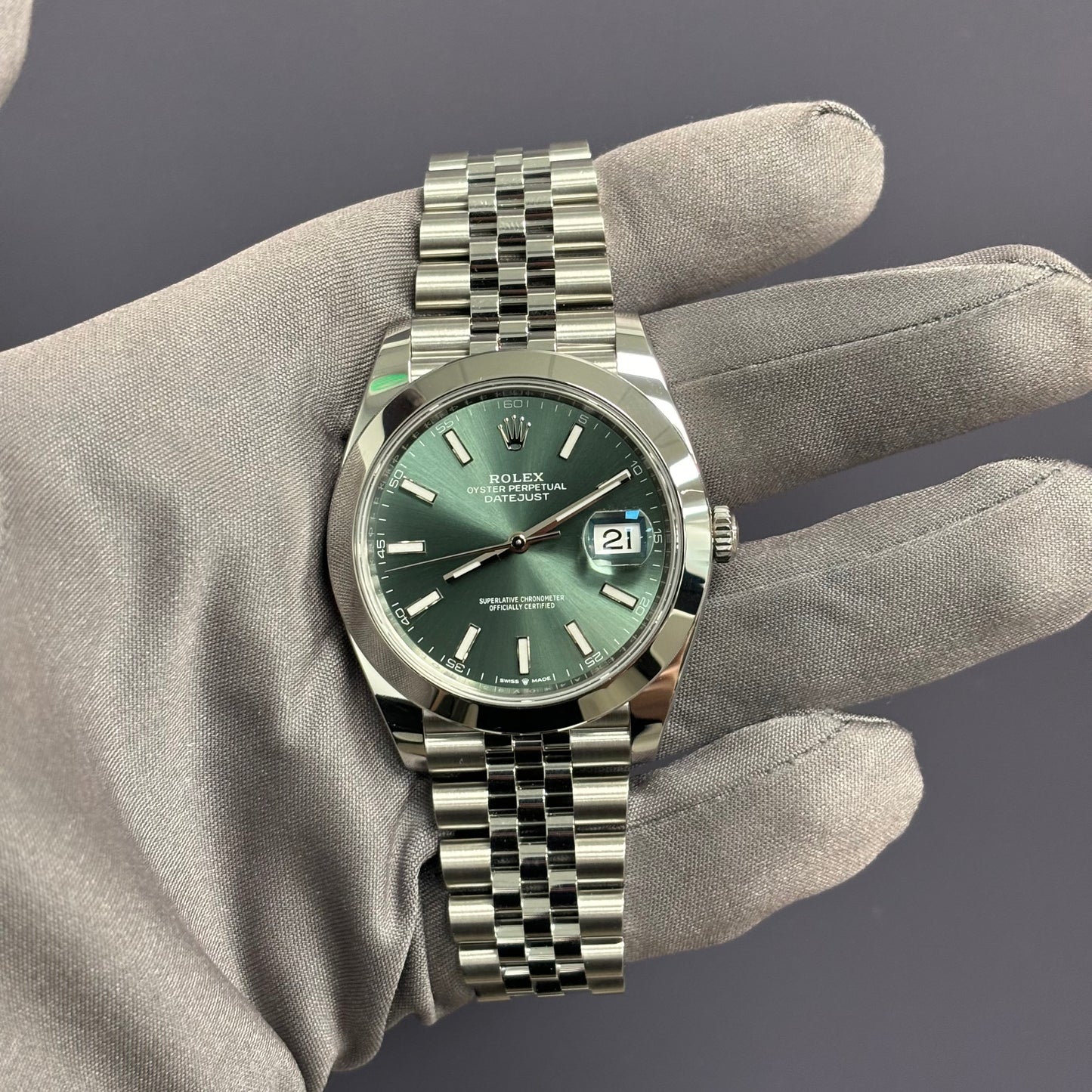 Rolex Datejust 41mm Green Dial Watch Ref# 126300