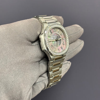 Patek Philippe Nautilus 34mm MOP Dial Watch Ref# 7008/1A-012 - Happy Jewelers Fine Jewelry Lifetime Warranty