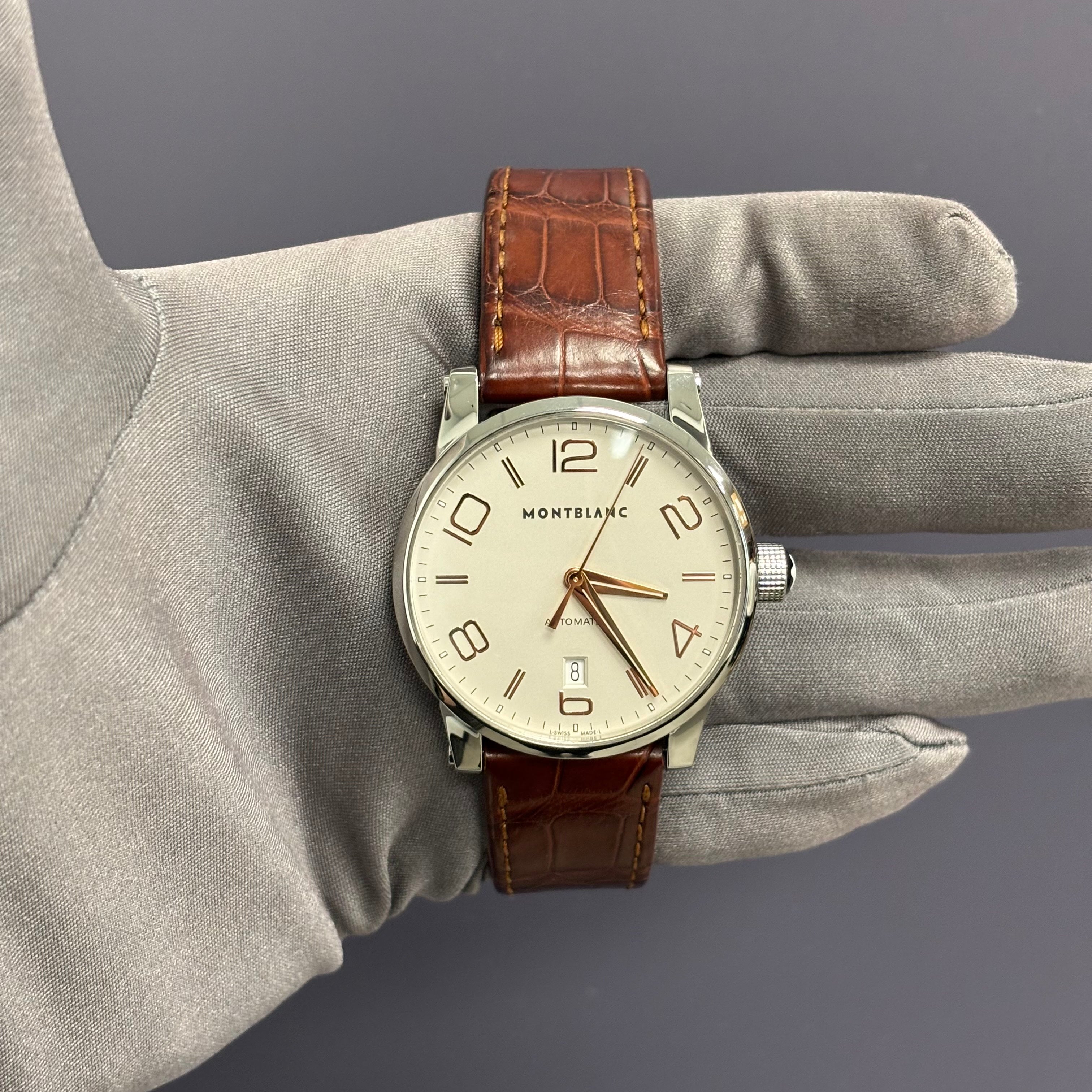 Montblanc Time Walker 39mm White Dial Watch Ref# 7210 - Happy Jewelers Fine Jewelry Lifetime Warranty