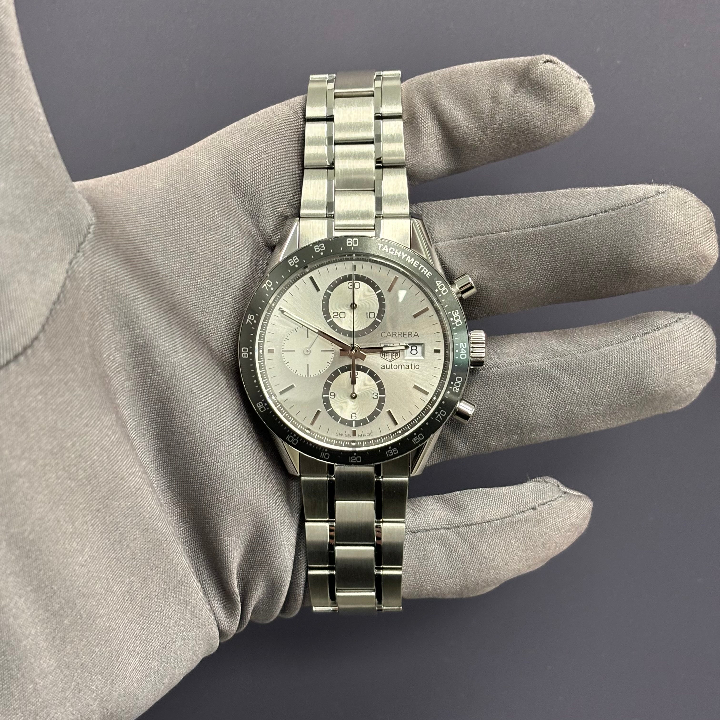 Tag Heuer Carrera 41mm Silver Dial Watch Ref# CV2011.BA0786 - Happy Jewelers Fine Jewelry Lifetime Warranty