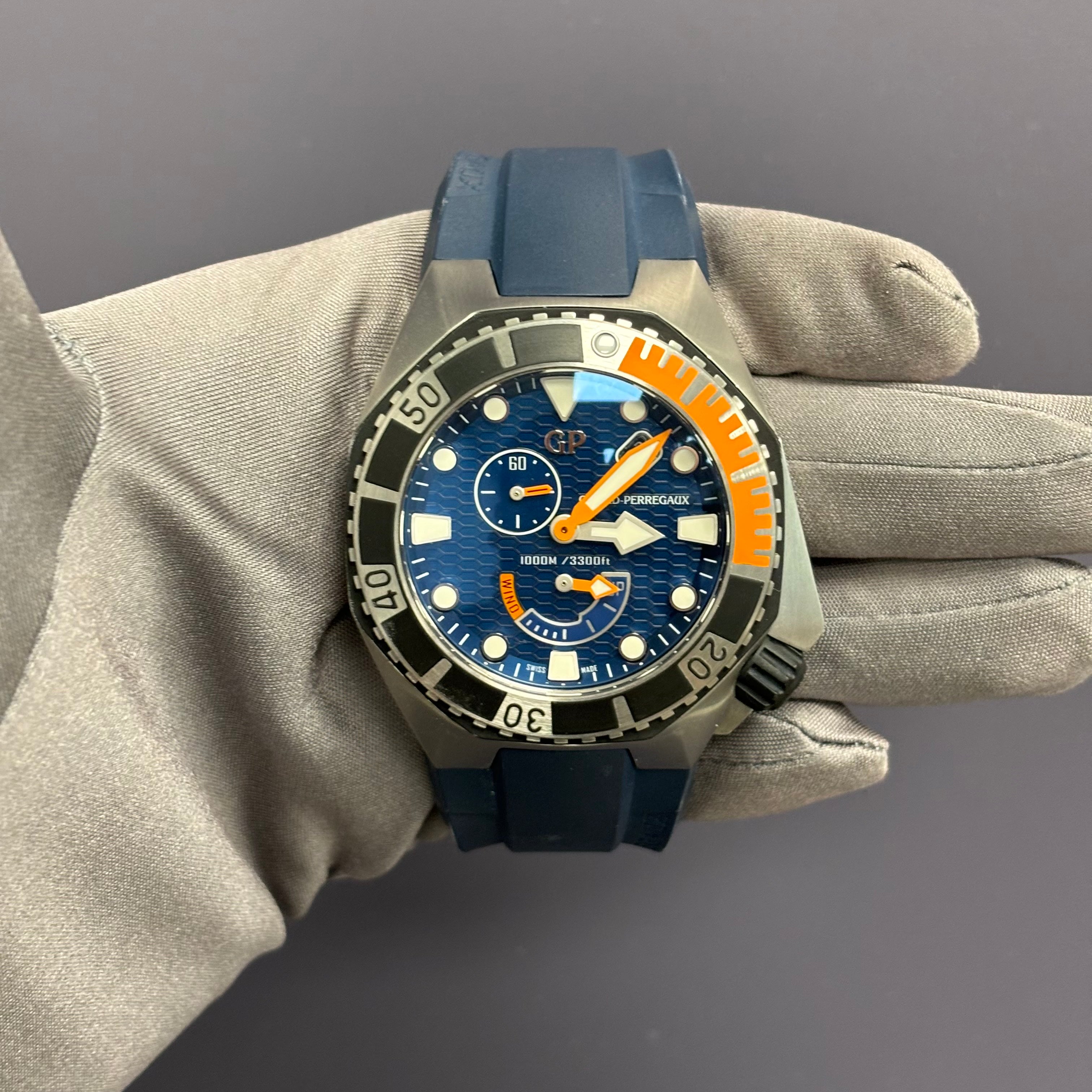 Girard Perregaux Sea Hawk 44mm Blue Dial Watch Ref# 49960-19-431-FKA4 - Happy Jewelers Fine Jewelry Lifetime Warranty