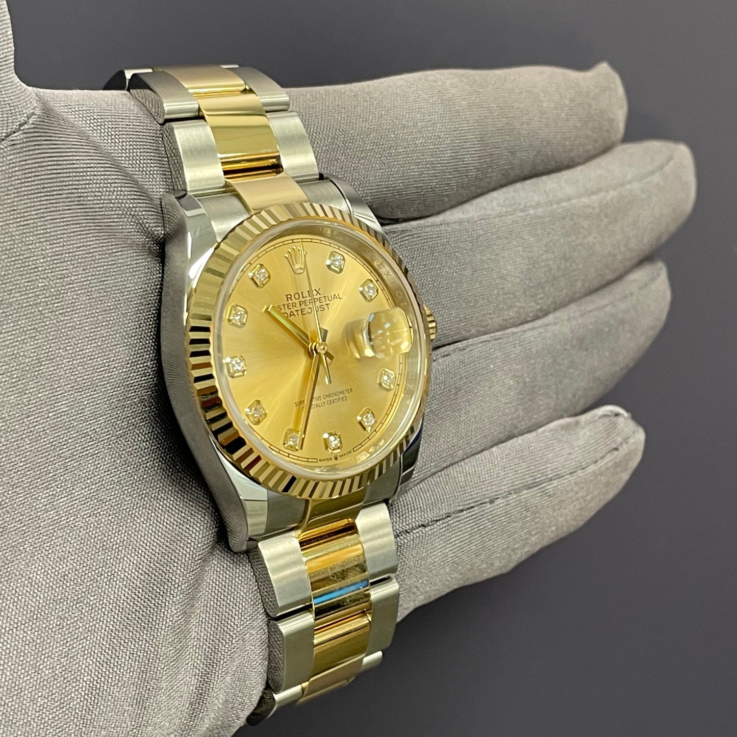 Rolex Datejust 36mm Champagne Dial Watch Ref# 126233