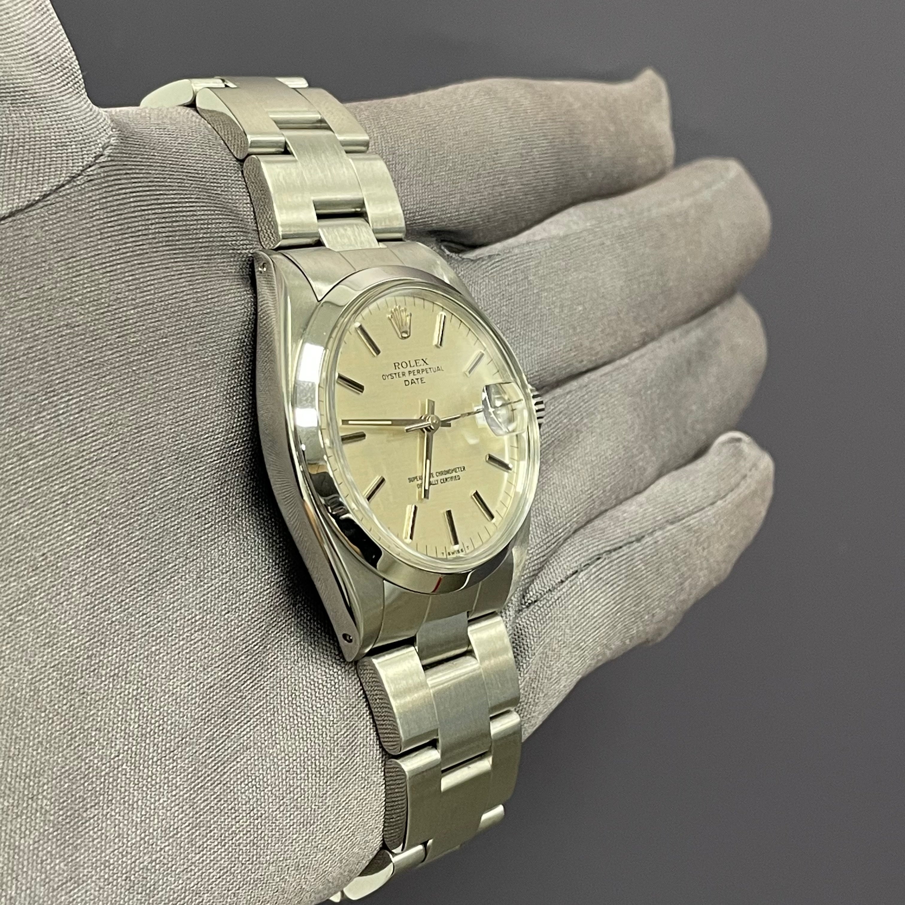 Rolex Oyster Perpetual 34mm Silver Dial Watch Ref# 1500 - Happy Jewelers Fine Jewelry Lifetime Warranty