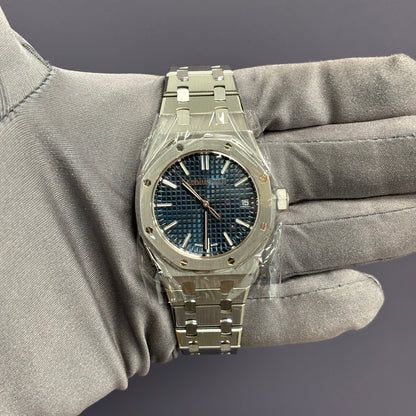 Audemars Piguet Royal Oak 37mm Blue Dial Watch Ref# 15550ST.OO.1356ST.02 - Happy Jewelers Fine Jewelry Lifetime Warranty