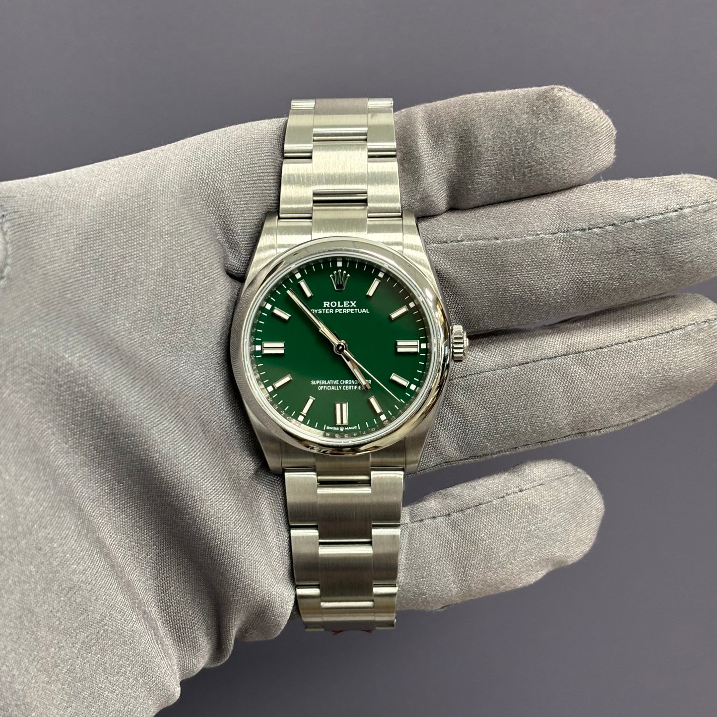 Rolex Oyster Perpetual 36mm Green Dial Watch Ref# 126000