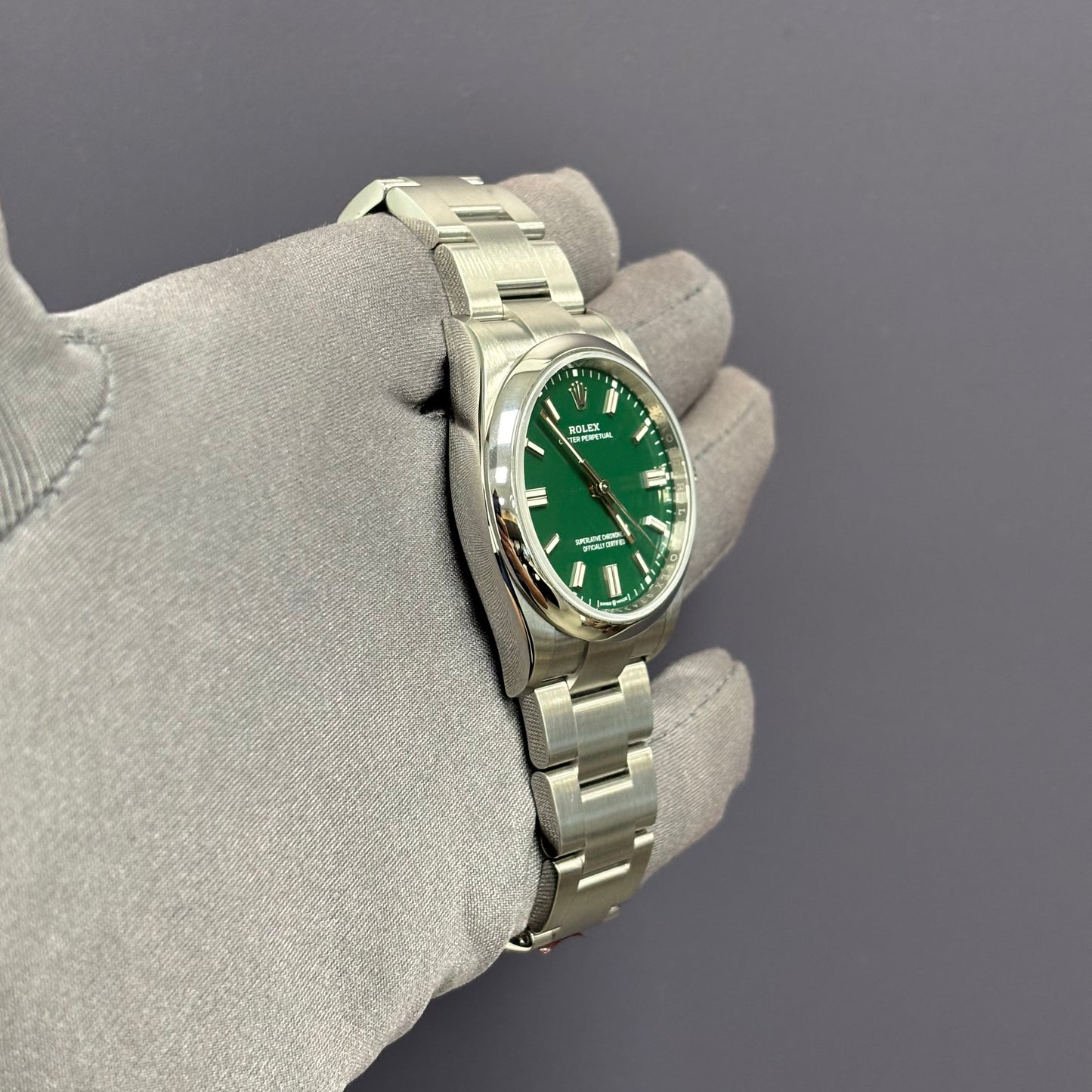 Rolex Oyster Perpetual 36mm Green Dial Watch Ref# 126000