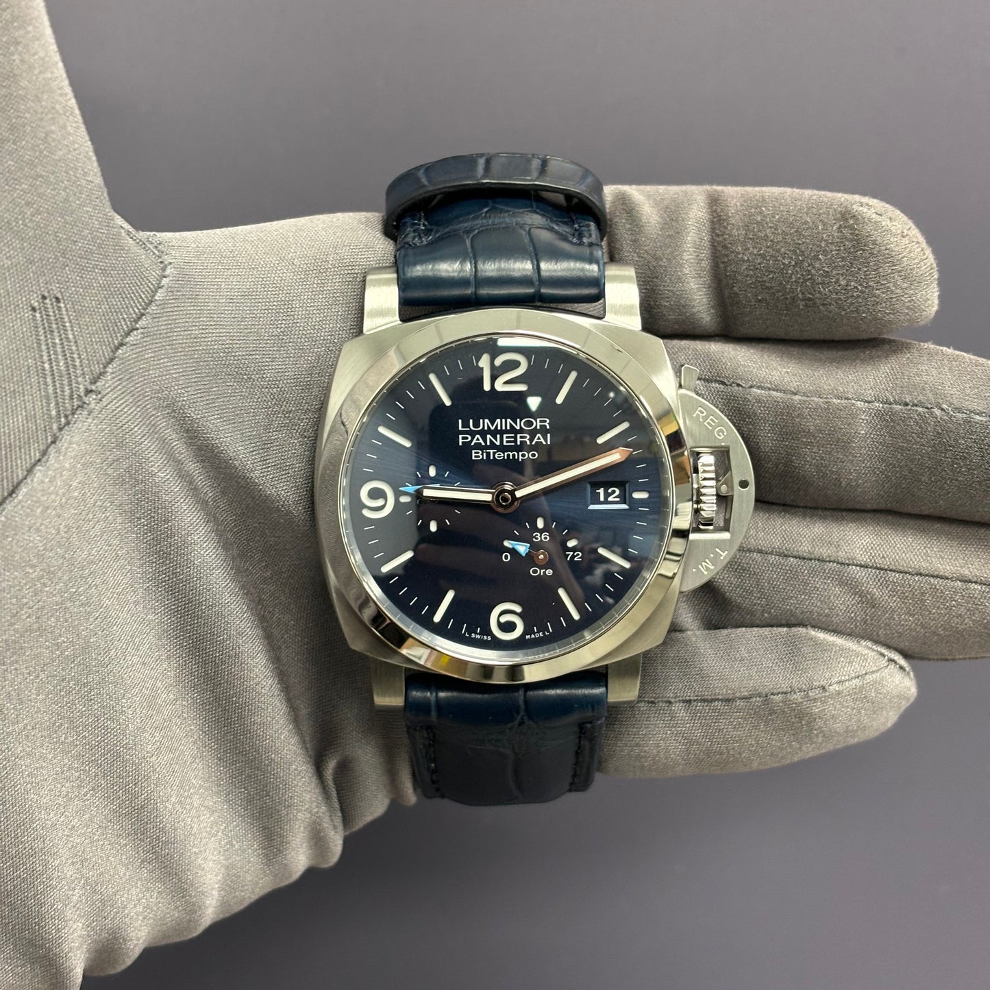 Panerai Luminor 44mm Blue Dial Watch Ref# PAM01361