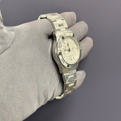 Tag Heuer Aquaracer 40mm White Dial Watch Ref# WAP111Y - Happy Jewelers Fine Jewelry Lifetime Warranty