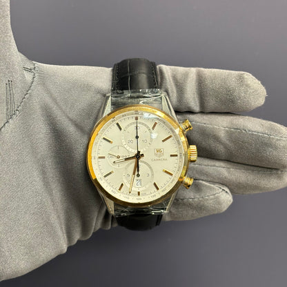 Tag Heuer Carrera 41mm Silver Dial Watch Ref# CAR2150 - Happy Jewelers Fine Jewelry Lifetime Warranty