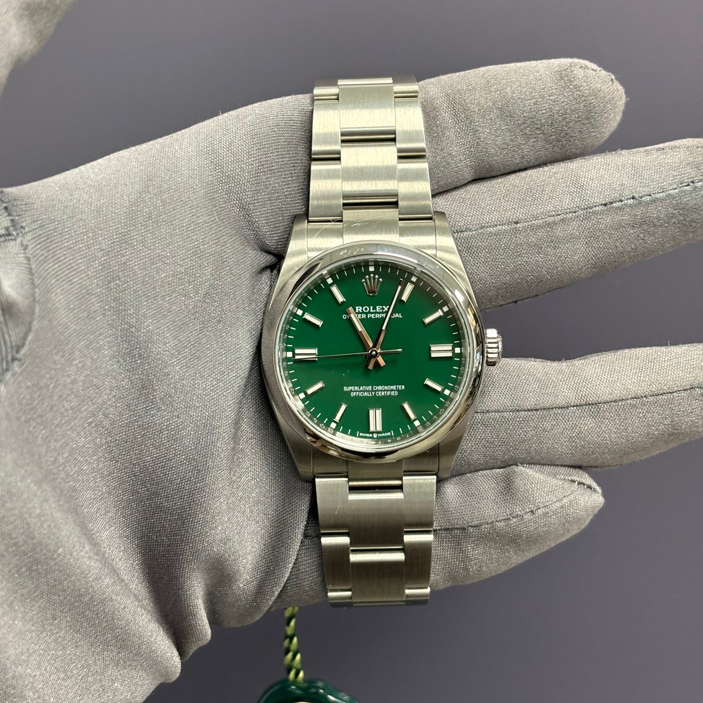 Rolex Oyster Perpetual 36mm Green Dial Watch Ref# 126000