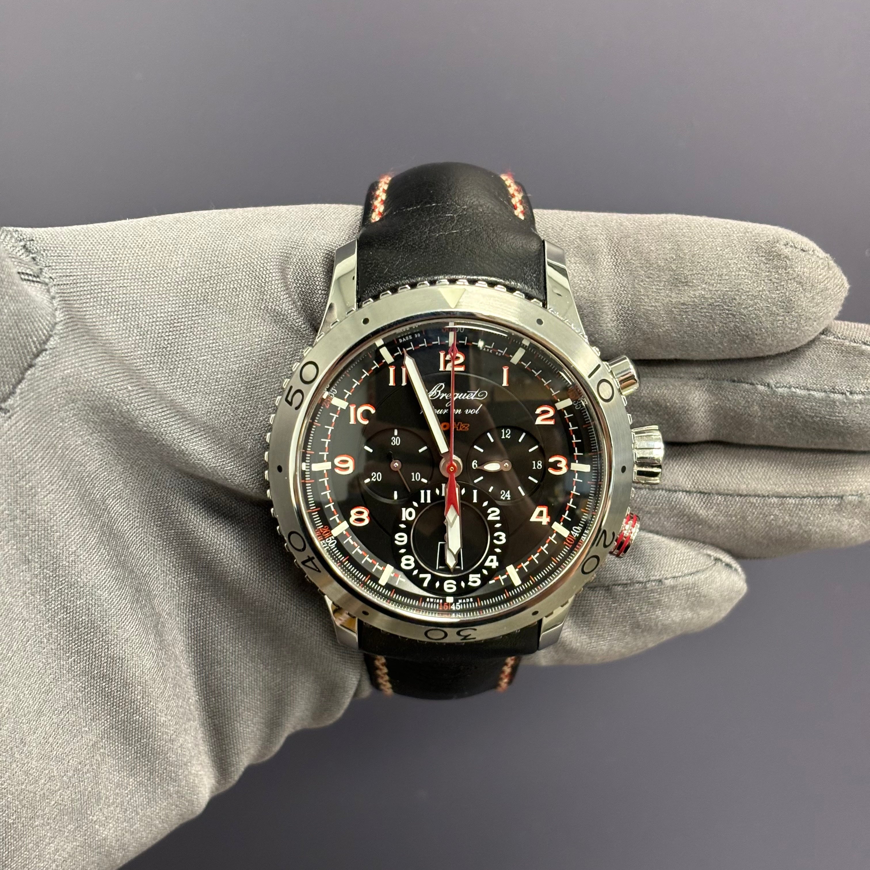 Breguet Type XXII 44mm Black Dial Watch Ref# 3880/1 - Happy Jewelers Fine Jewelry Lifetime Warranty