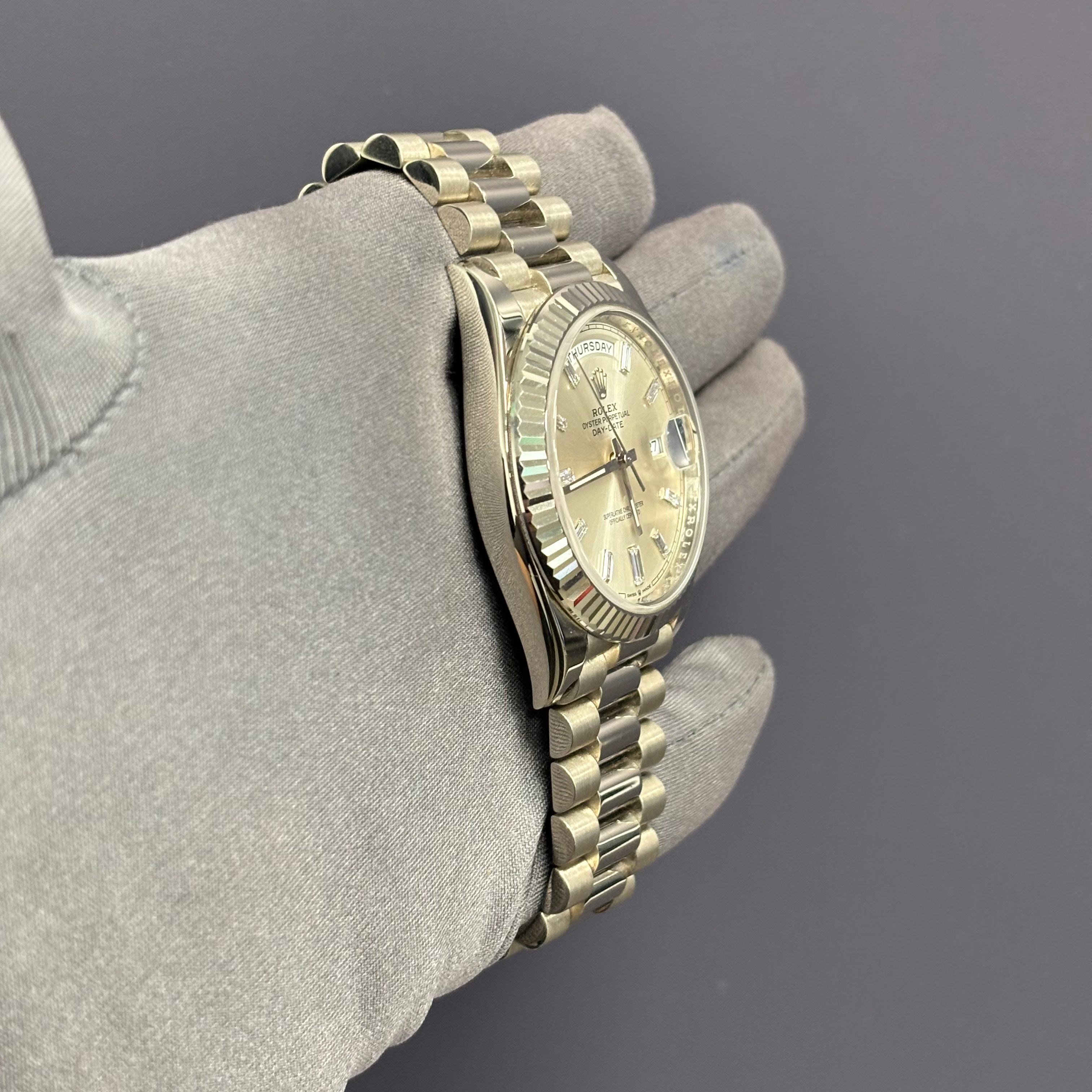 Rolex Day-Date 40mm Silver Dial Watch Ref# 228239 - Happy Jewelers Fine Jewelry Lifetime Warranty