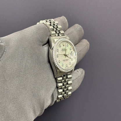 Rolex Datejust 36mm MOP Dial Watch Ref# 16220 - Happy Jewelers Fine Jewelry Lifetime Warranty