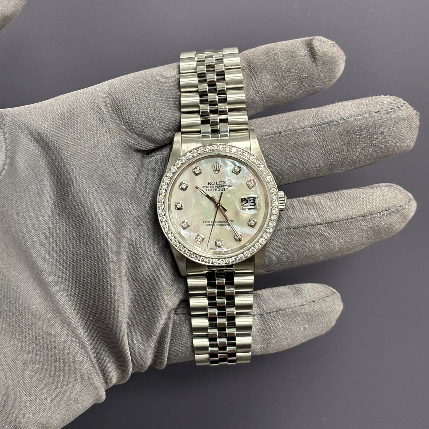 Rolex Datejust 36mm MOP Dial Watch Ref# 16220