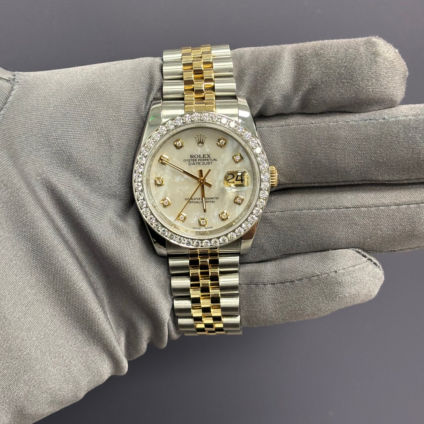 Rolex Datejust 36mm Champagne Dial Watch Ref# 16233