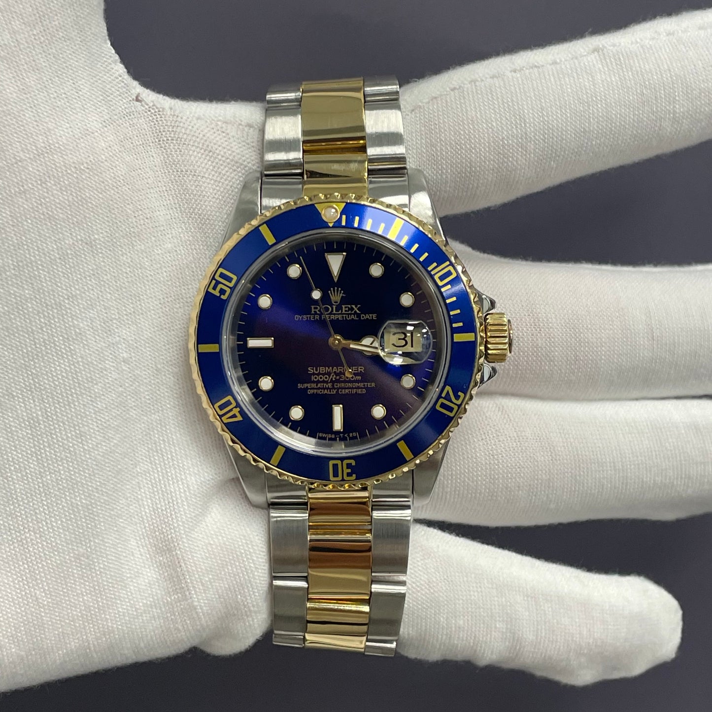 Rolex Submariner 40mm Blue Dial Watch Ref# 16613