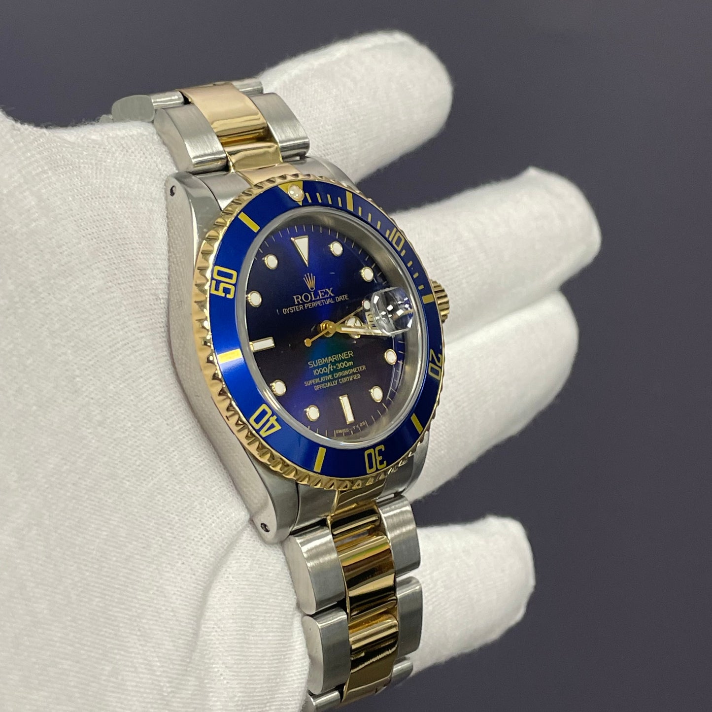 Rolex Submariner 40mm Blue Dial Watch Ref# 16613