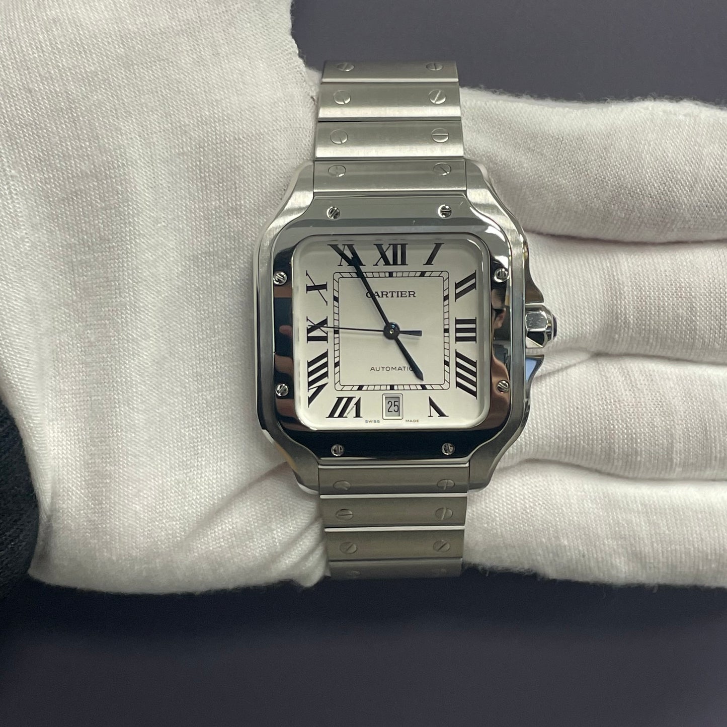 Cartier Santos 40mm White Dial Watch Ref# WSSA0018