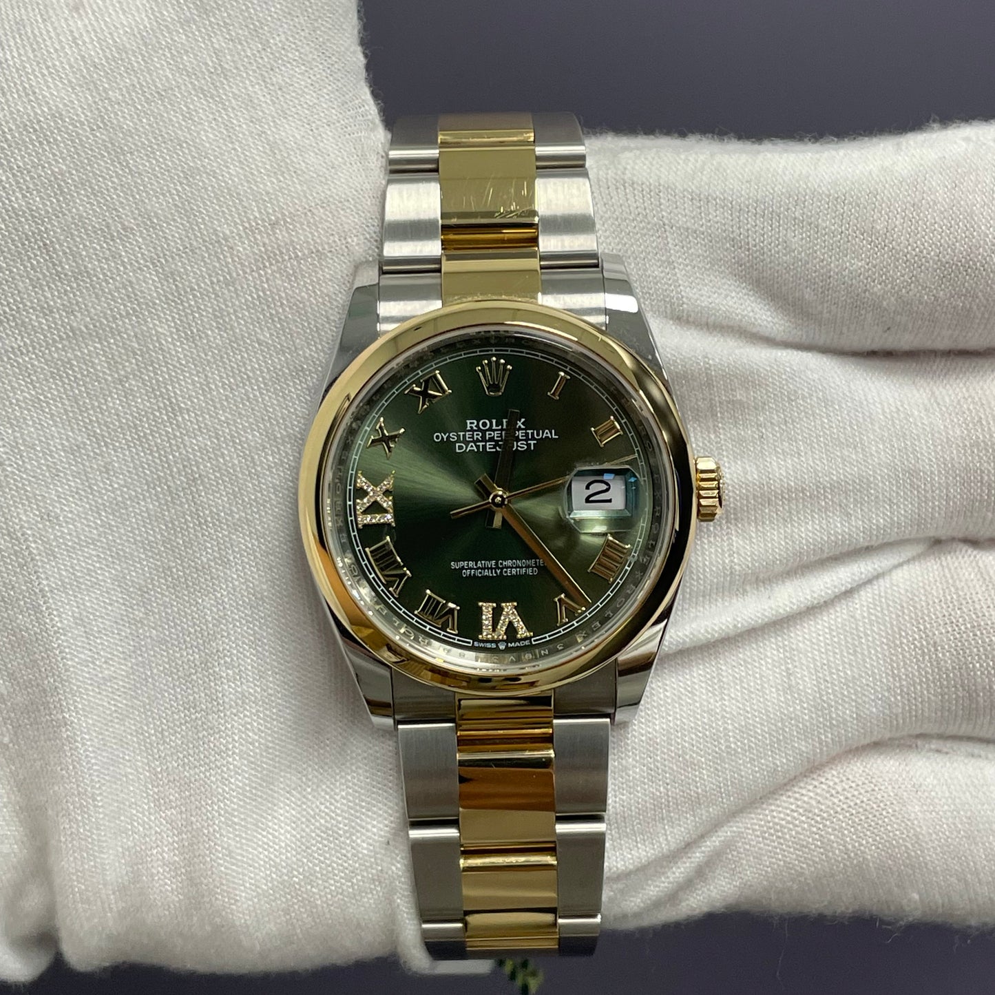 Rolex Datejust 36mm Green Dial Watch Ref# 126203