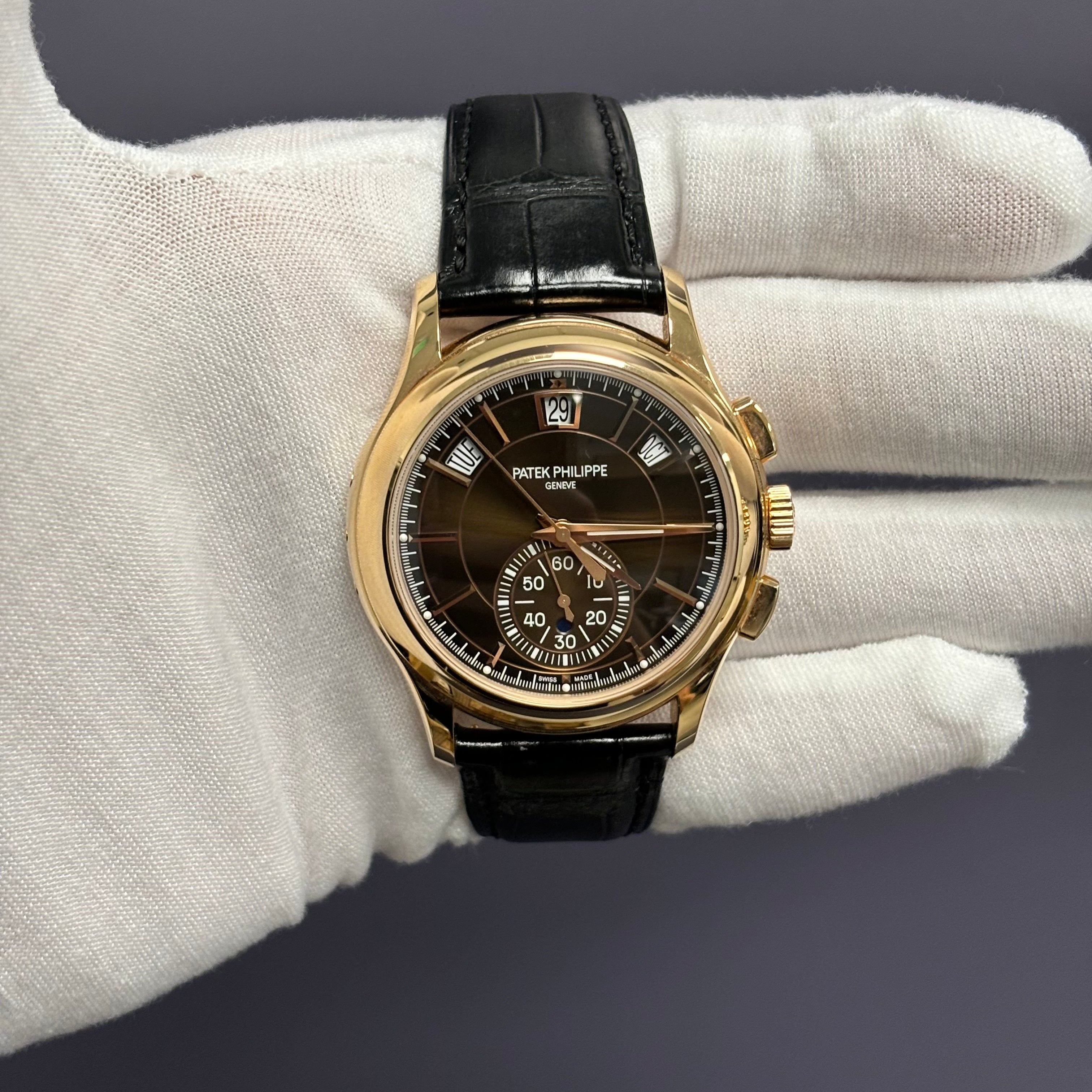 Patek Philippe Annual Calendar 42mm Brown Dial Watch Ref# 5905R-001 - Happy Jewelers Fine Jewelry Lifetime Warranty