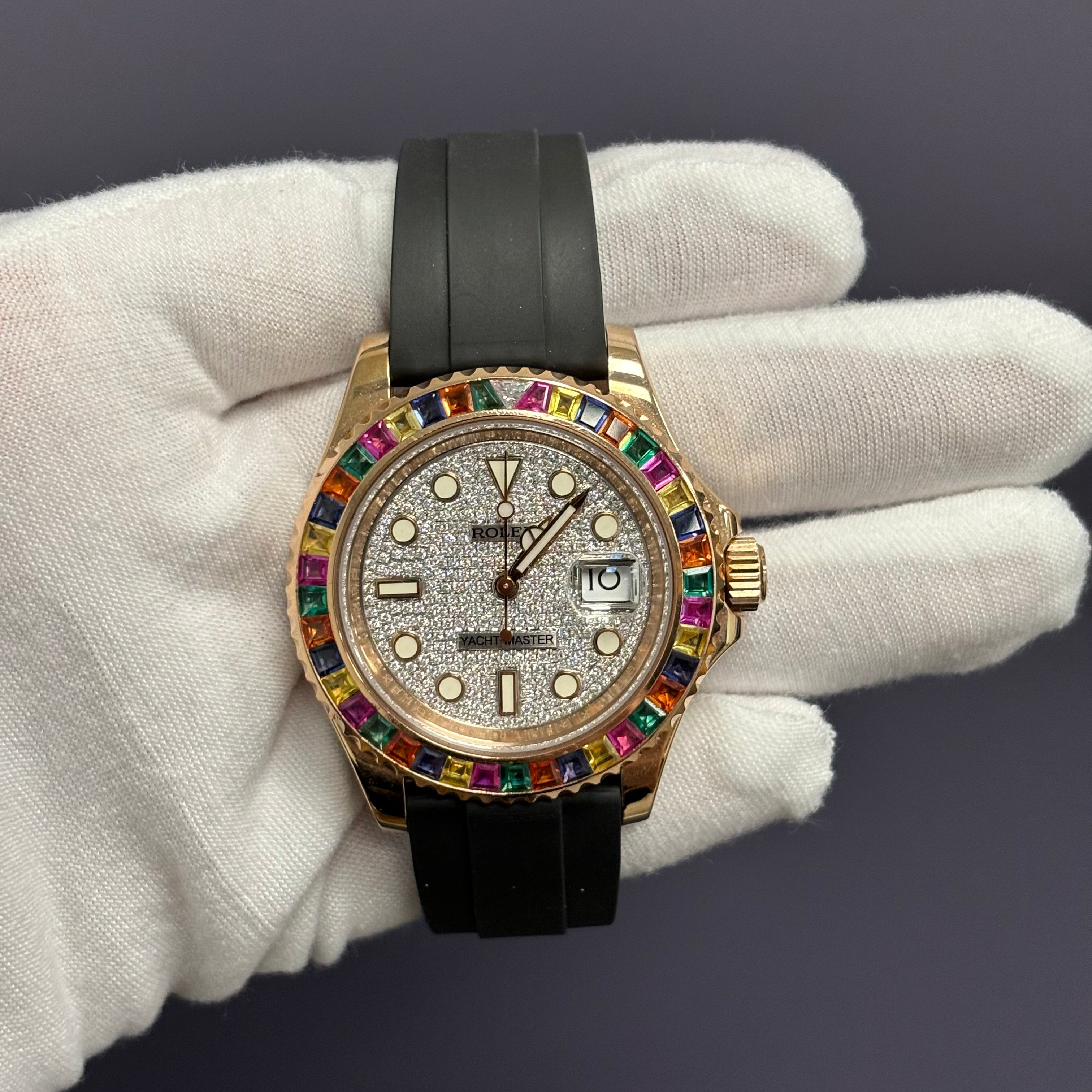 Rolex Yacht-Master 40mm Pave Dial Watch Ref# 116655 – Happy Jewelers