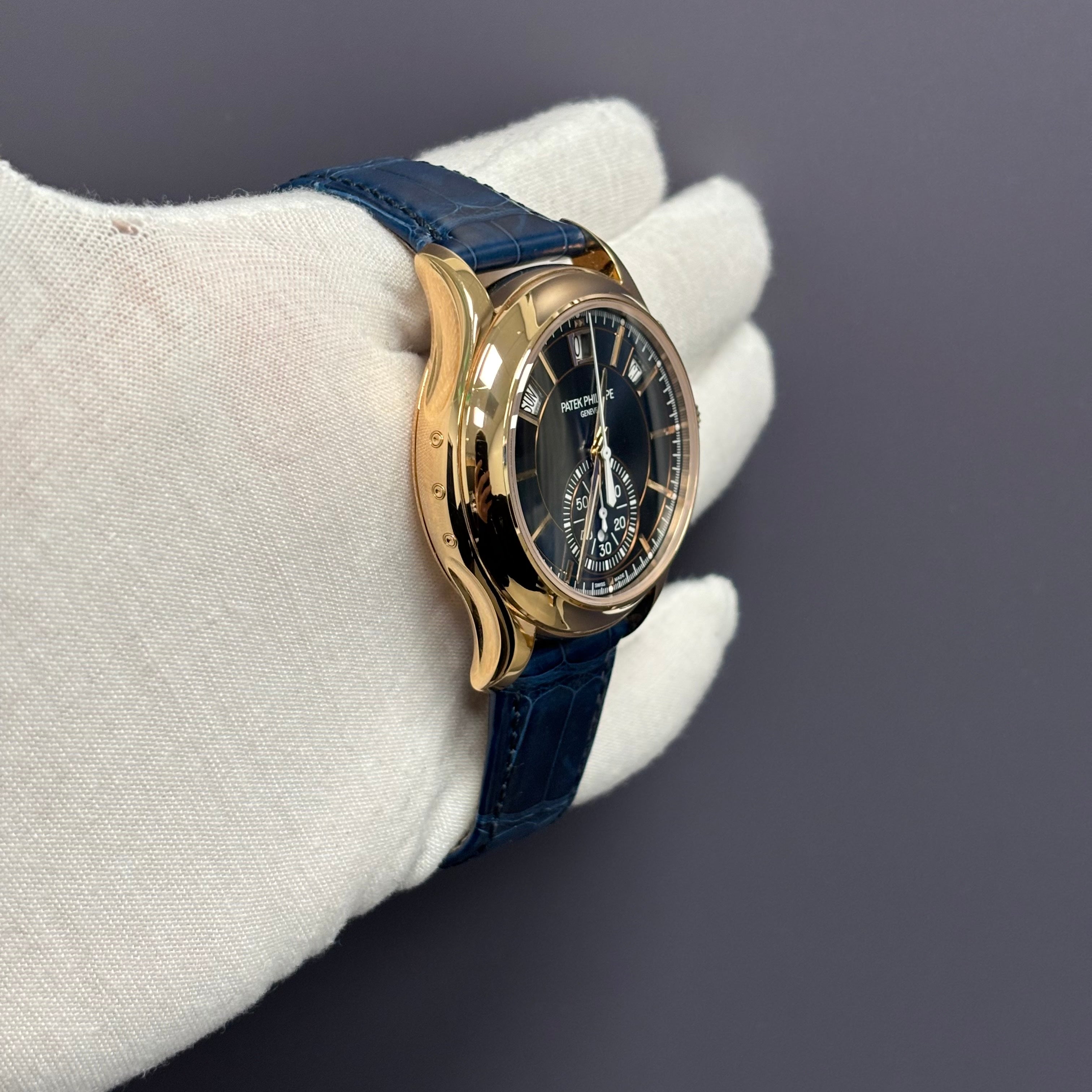 Patek Philippe Annual Calendar 42mm Blue Dial Watch Ref# 5905R-010 - Happy Jewelers Fine Jewelry Lifetime Warranty