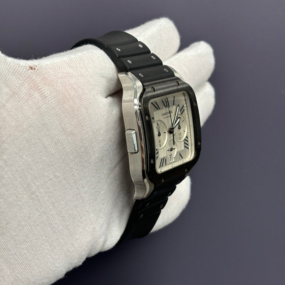 Cartier Santos 43.3mm White Dial Watch Ref# WSSA0017
