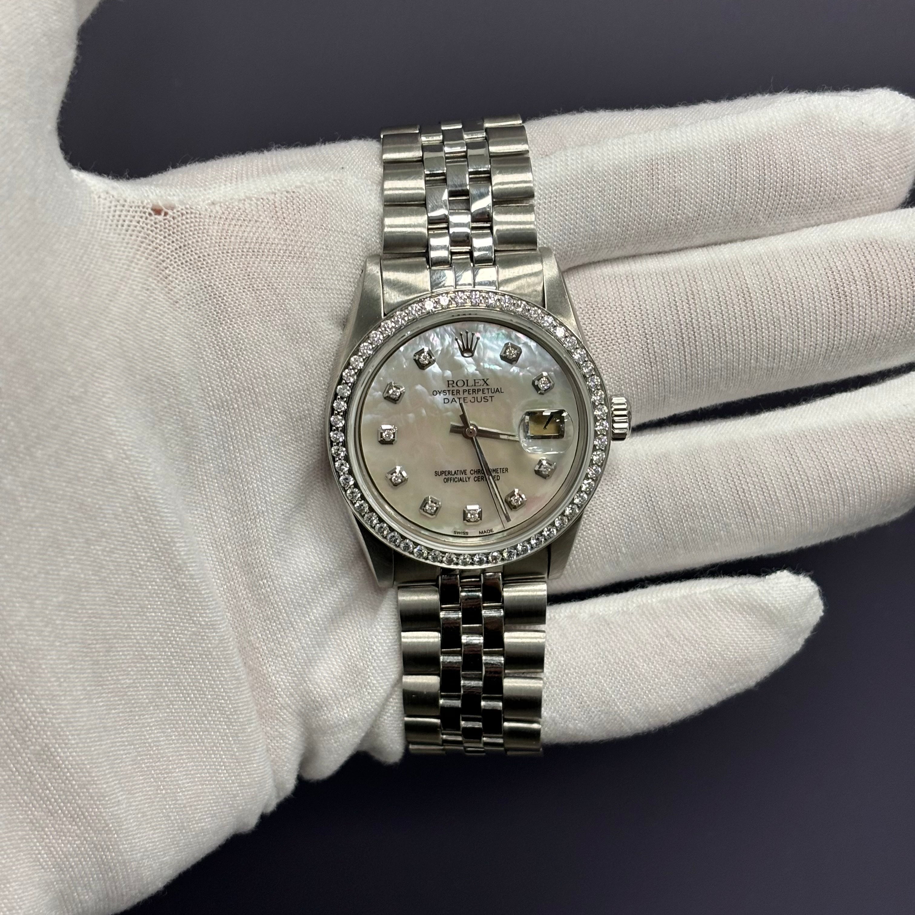 Rolex Datejust 36mm MOP Dial Watch Ref# 16014 - Happy Jewelers Fine Jewelry Lifetime Warranty