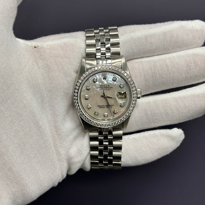 Rolex Datejust 36mm MOP Dial Watch Ref# 16014 - Happy Jewelers Fine Jewelry Lifetime Warranty