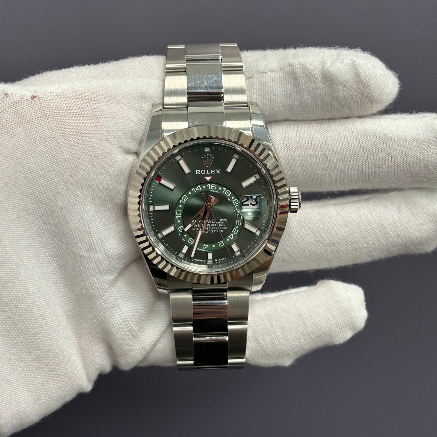 Rolex Sky-Dweller 42mm Green Dial Watch Ref# 336934