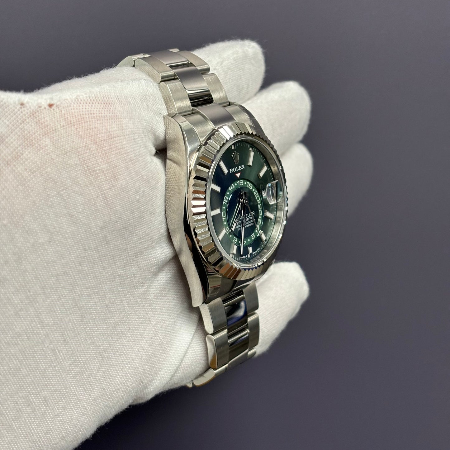 Rolex Sky-Dweller 42mm Green Dial Watch Ref# 336934