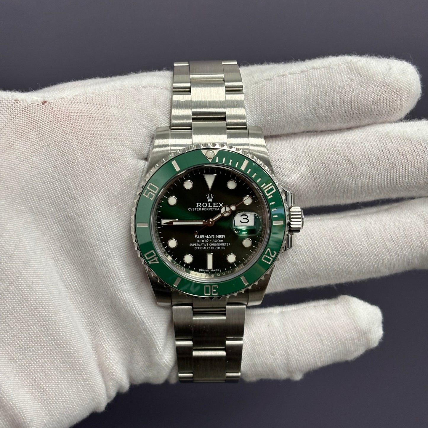 Rolex Submariner 40mm Green Dial Watch Ref# 116610LV