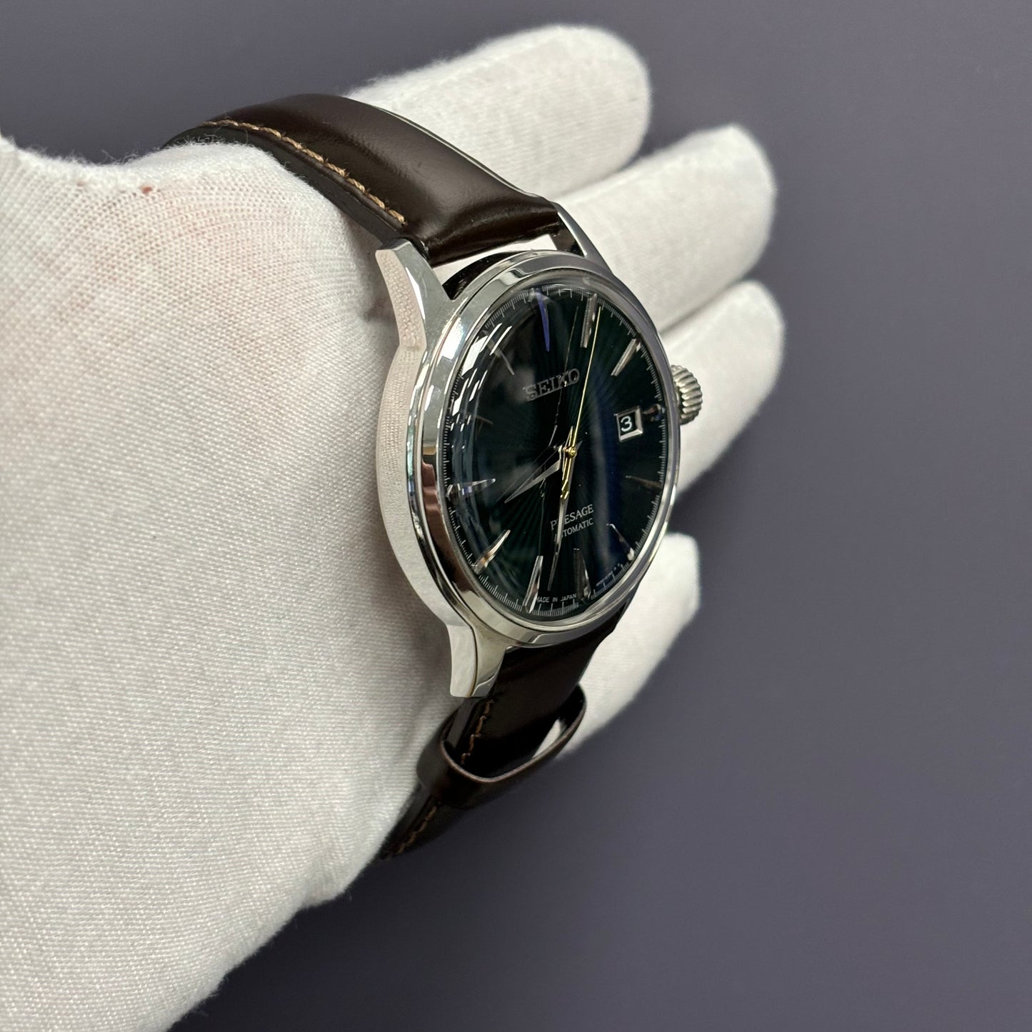 Seiko Presage 40.5mm Green Dial Watch Ref# SRPD37