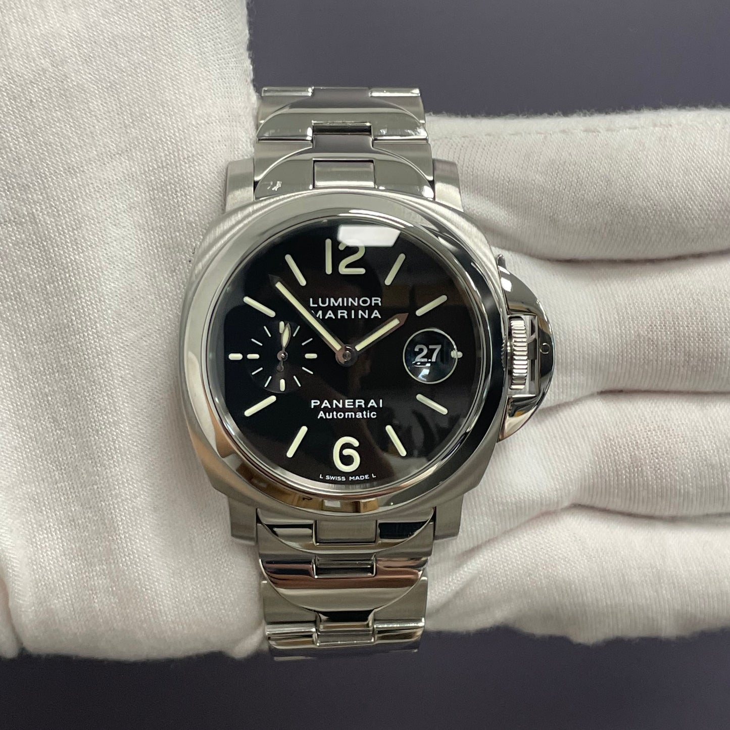 Panerai Luminor 40mm Black Dial Watch Ref# PAM0050