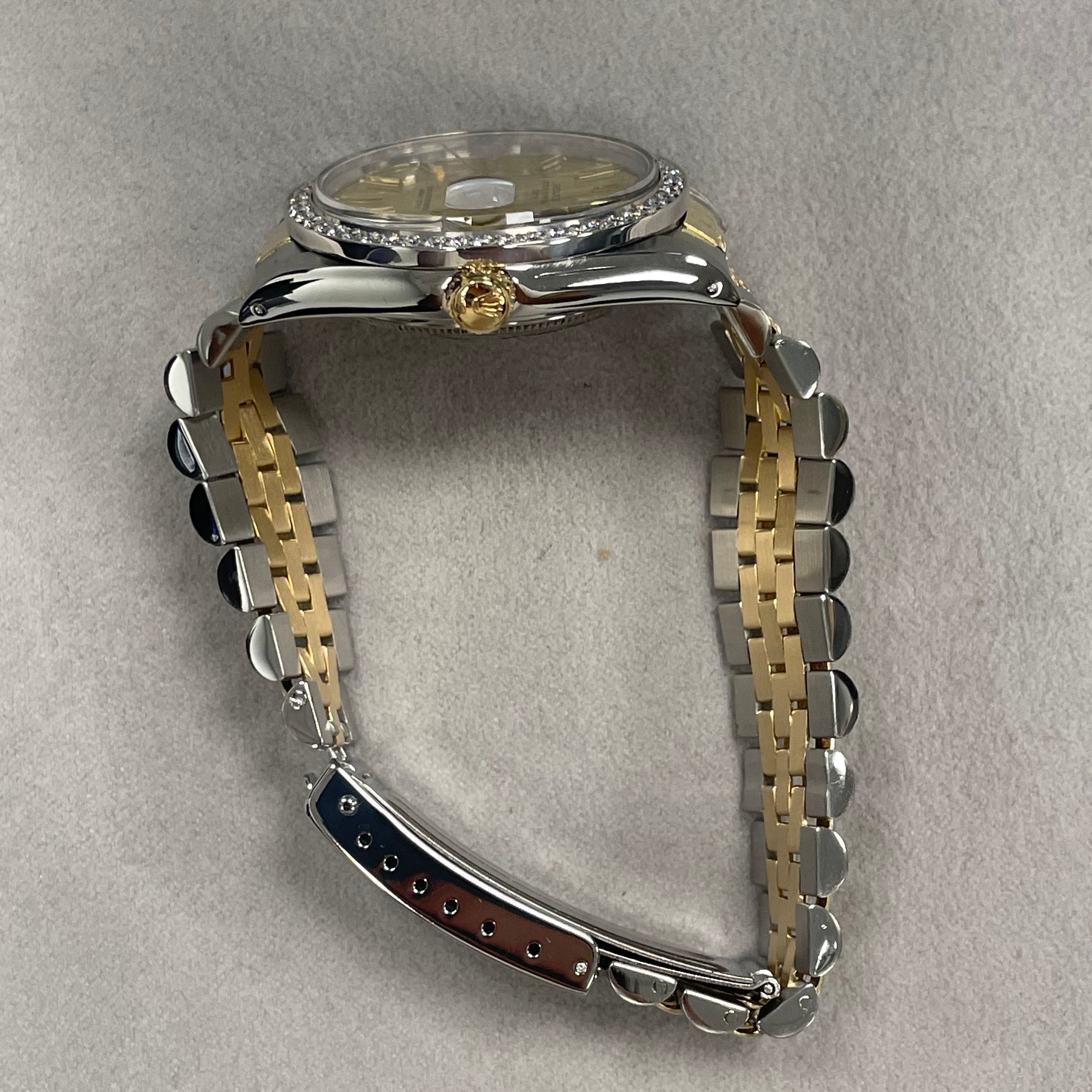 Rolex Oyster Perpetual 34mm Champagne Dial Watch Ref# 15053 - Happy Jewelers Fine Jewelry Lifetime Warranty