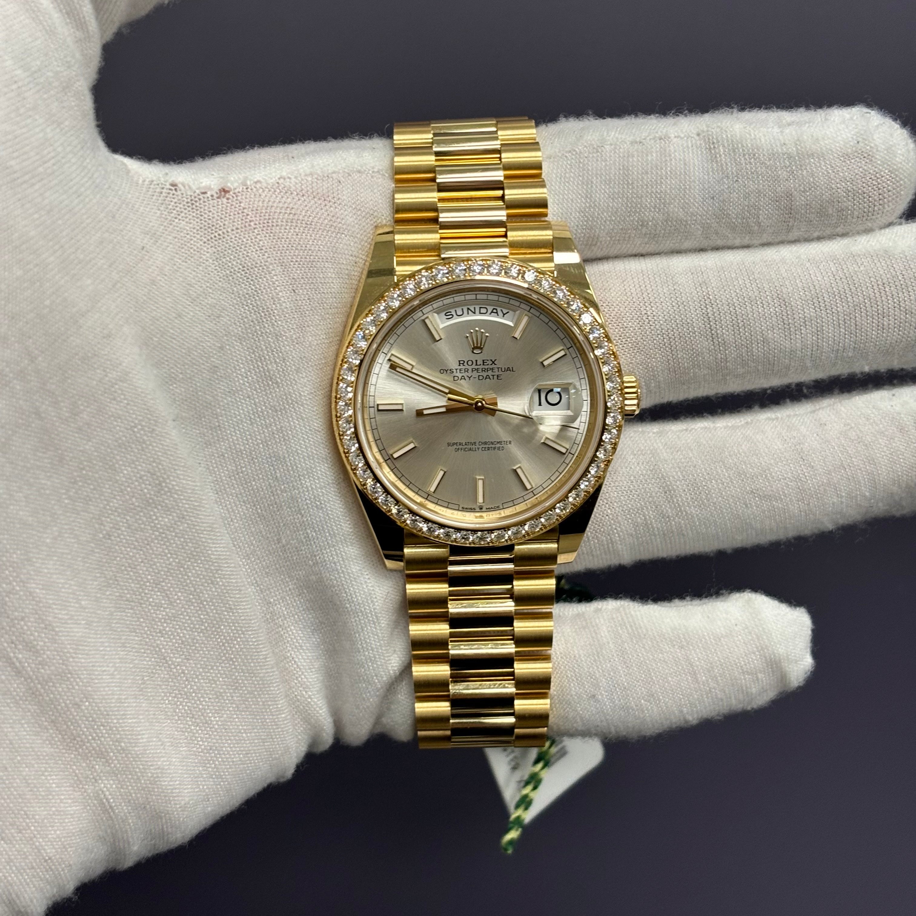 Rolex Day-Date 40mm Silver Dial Watch Ref# 228348RBR - Happy Jewelers Fine Jewelry Lifetime Warranty