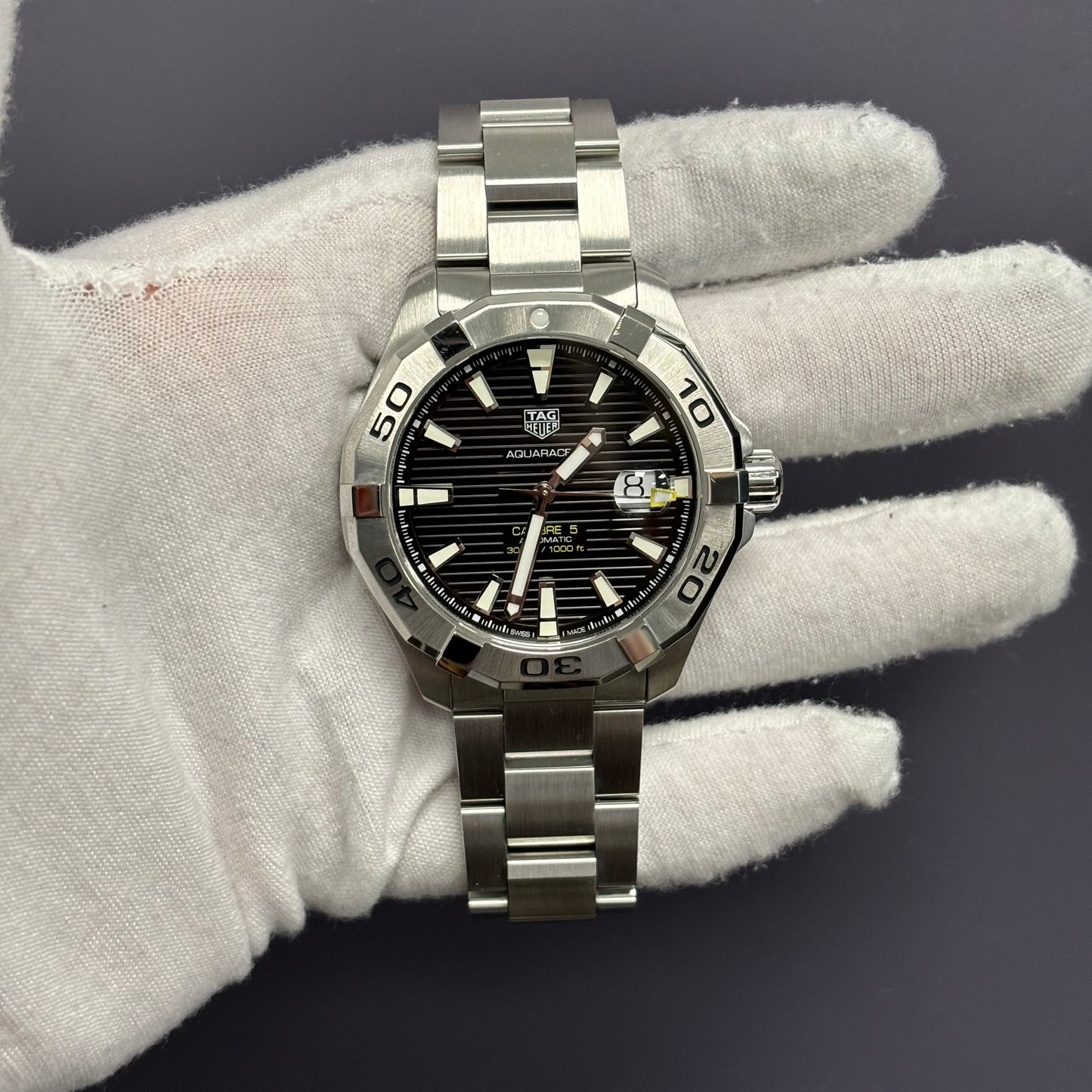 Tag Heuer Aquaracer 43mm Black Dial Watch Ref# WBP208B-0