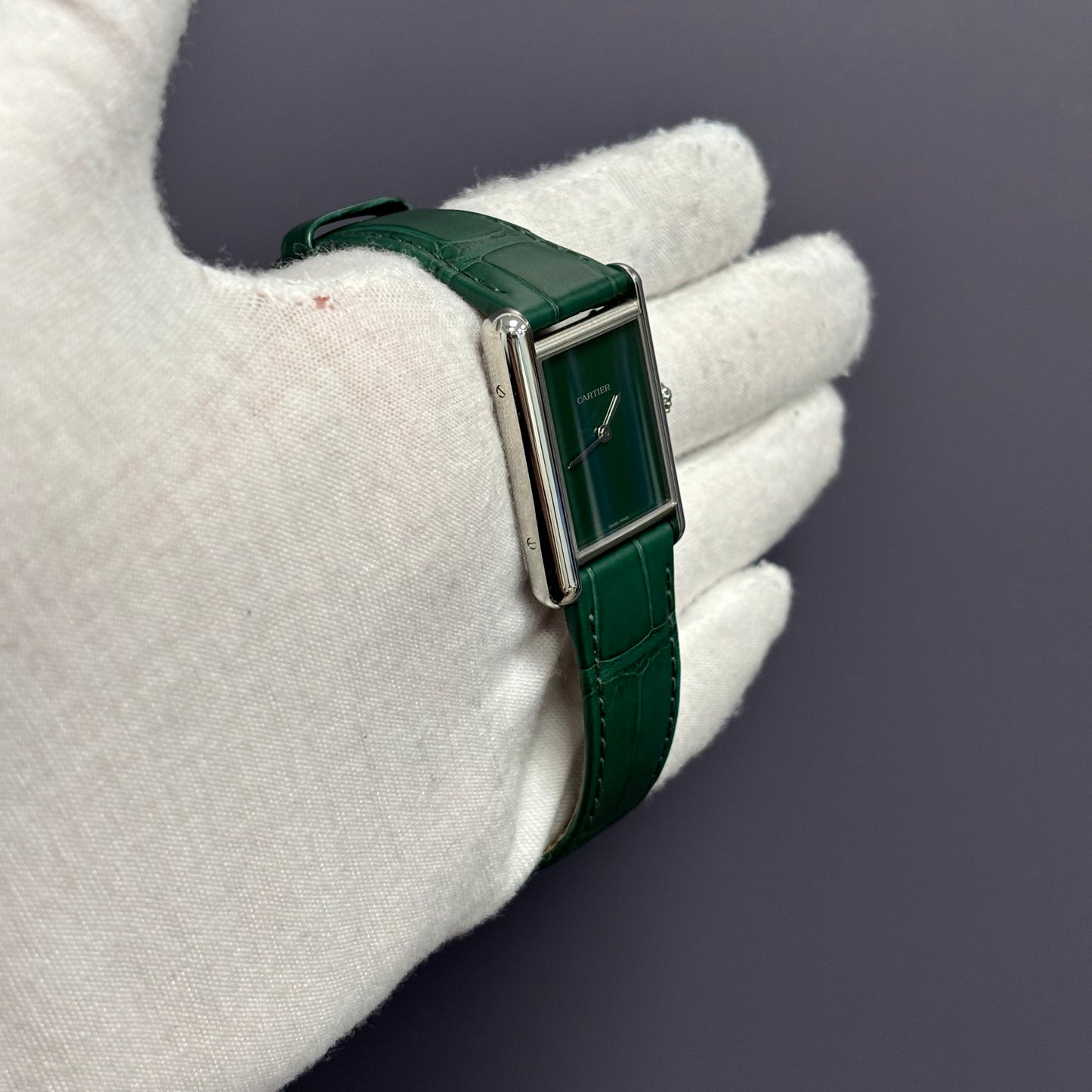 Cartier Tank 25mm Green Dial Watch Ref# WSTA0056