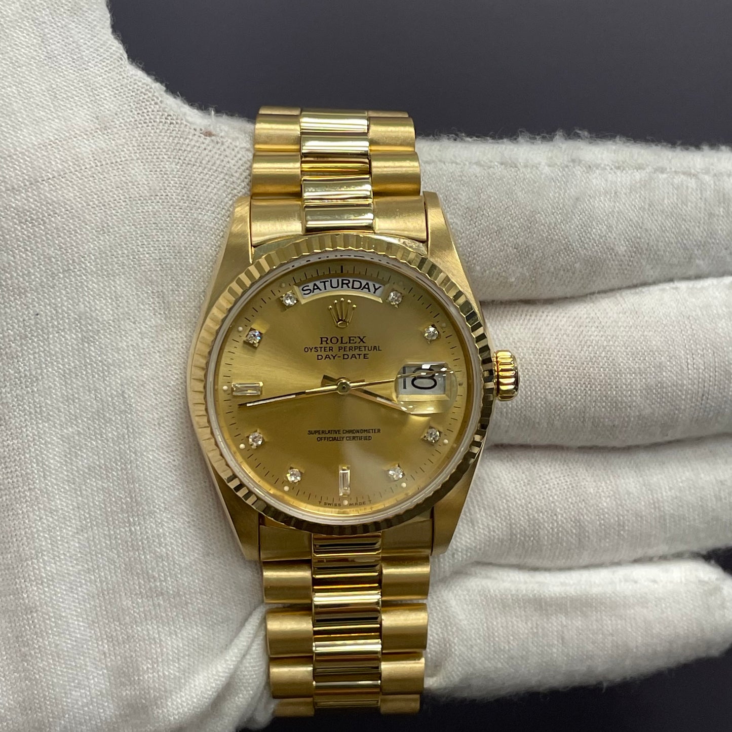 Rolex Day-Date 36mm Champagne Dial Watch Ref# 18038