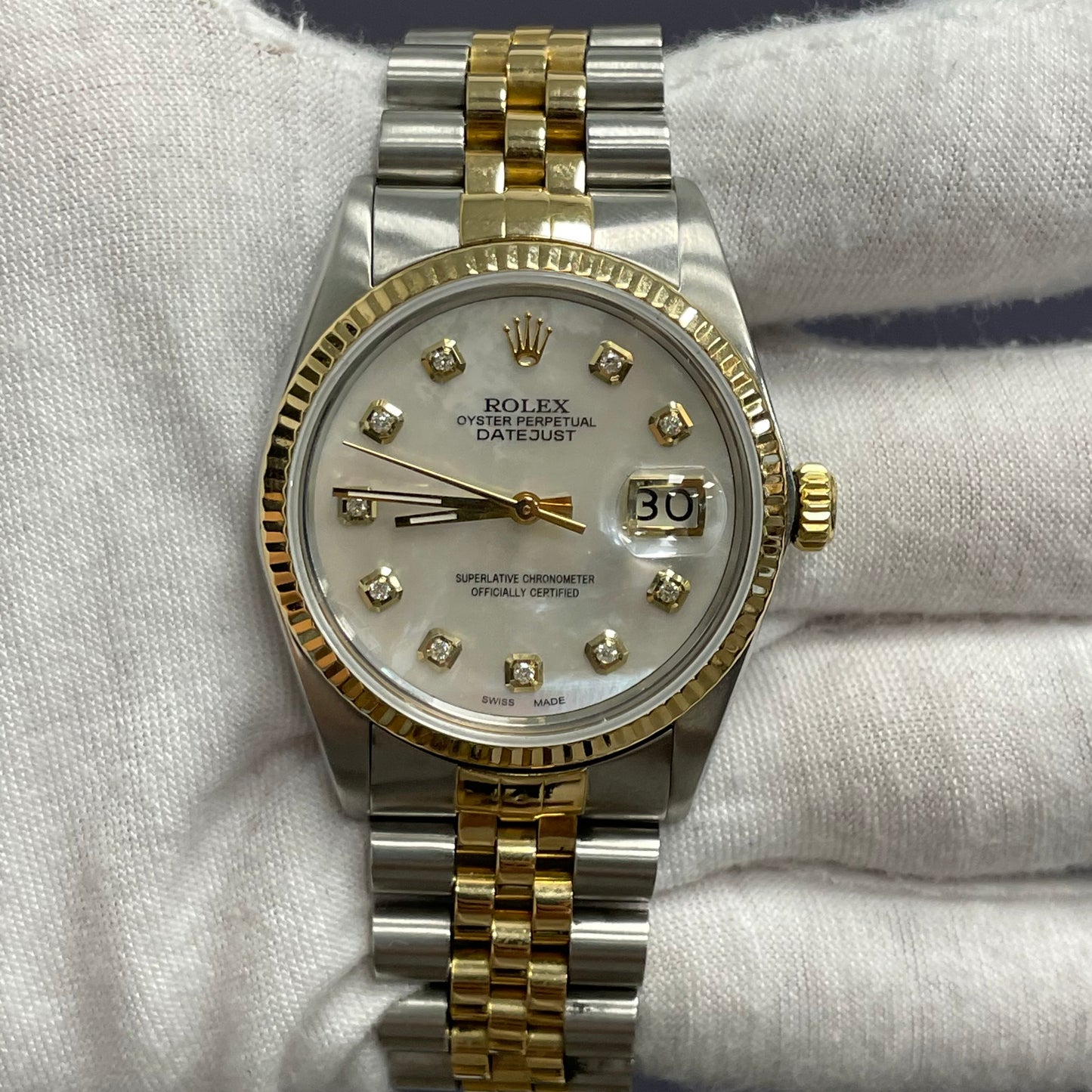 Rolex Datejust 36mm MOP Dial Watch Ref# 16013