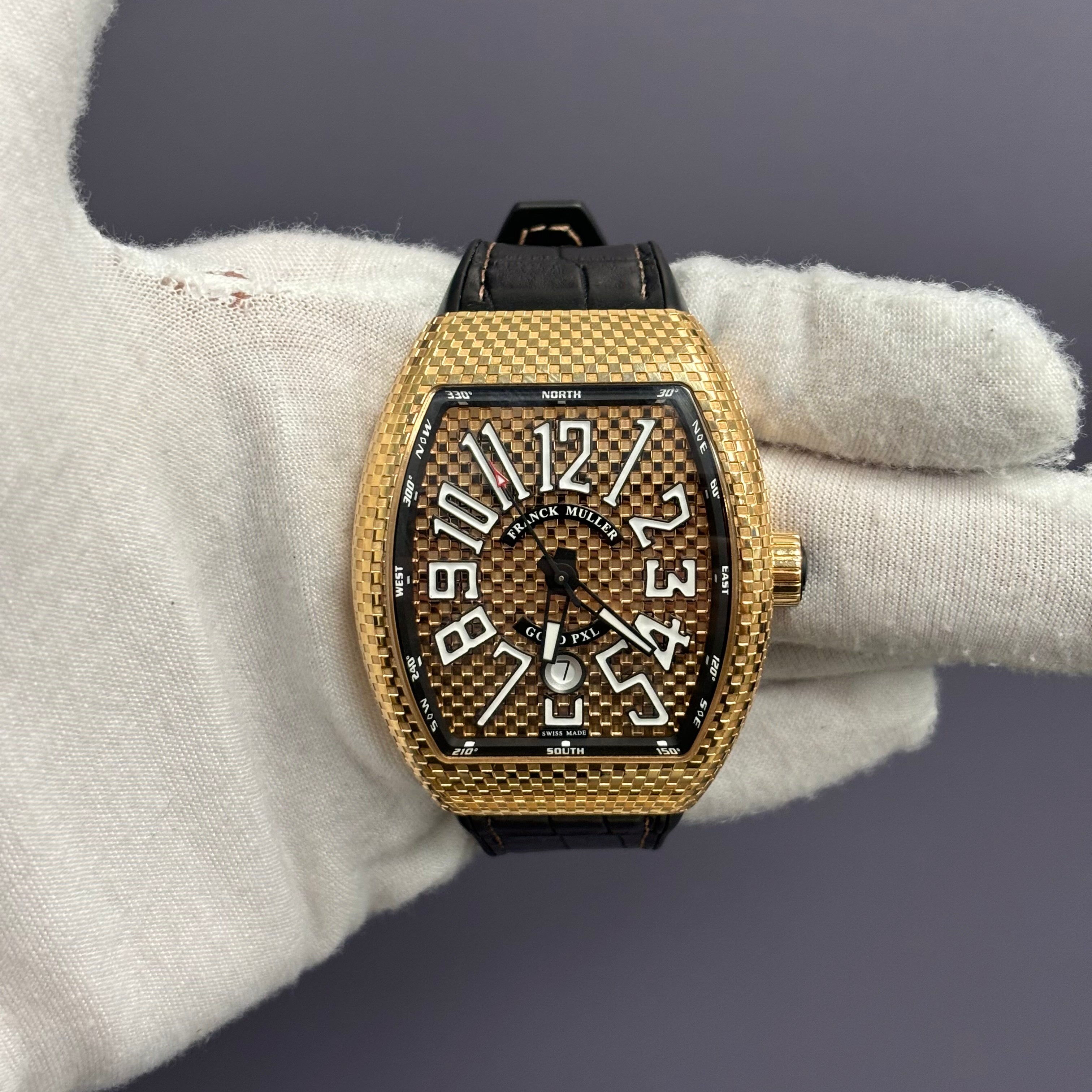 Franck Muller Vanguard 43mm Gold Dial Watch Ref# V 45 SC DT - Happy Jewelers Fine Jewelry Lifetime Warranty