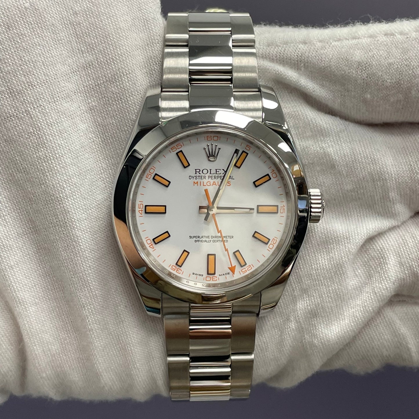 Rolex Milgauss 40mm White Dial Watch Ref# 116400